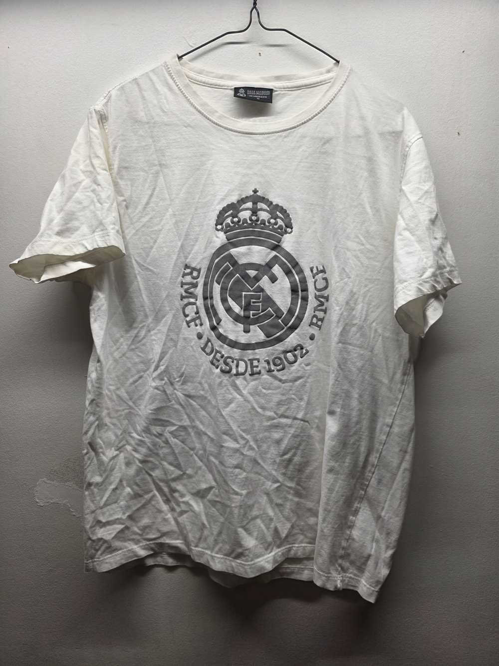Real Madrid White Graphic Crewneck T-Shirt